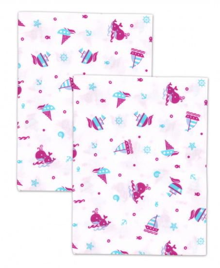 Пеленка фланель набивная парус/сирень