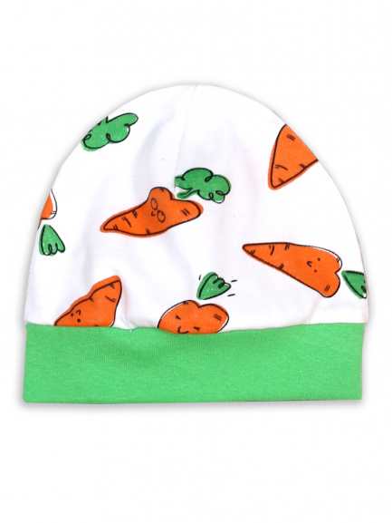 Шапочка детская морковь/зеленый