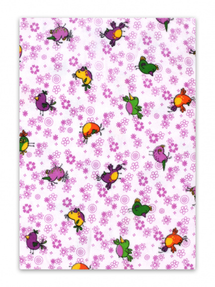 Пеленка фланель птички/фиолет