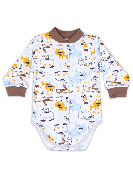Боди для новорожденных собачки/коричневый