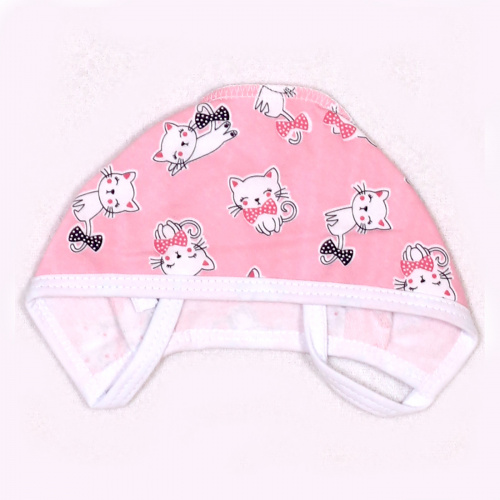 Чепчик мяу/розовый