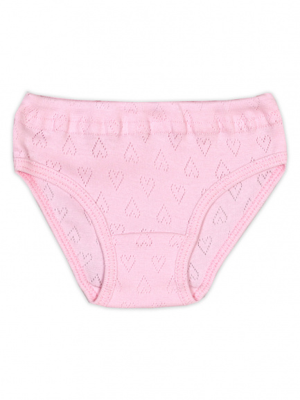 Трусы для девочки однотон сердечки розовый