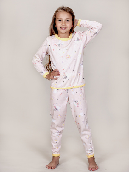 Пижама для детей единорог/розовожелтый