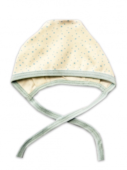 Чепчик интерлок звезды/белый