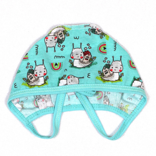 Чепчик детский трикотажный улитка/изумруд