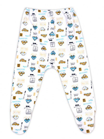 Ползунки детские на резинке такси/голубой