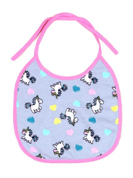 Нагрудник с завязками поники (розовые и бирюза)