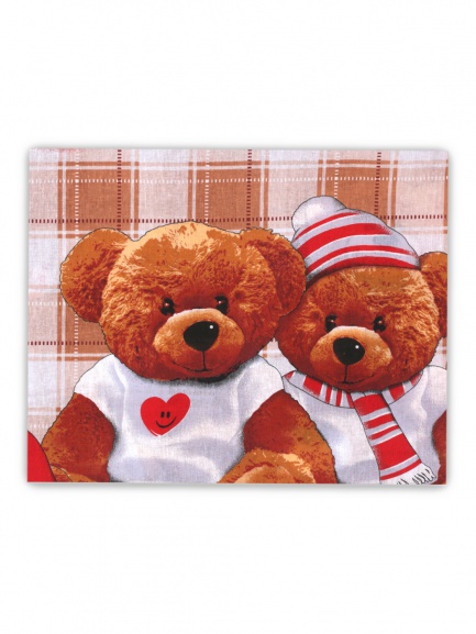 Наволочка 40*50см Н50 мишки/бежевый