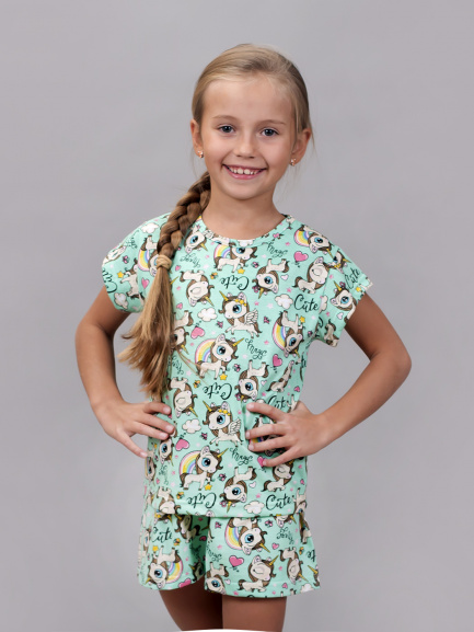 Пижама для девочки футболка+шорты