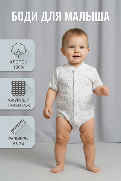 Боди М-7022 звезды/ажурка