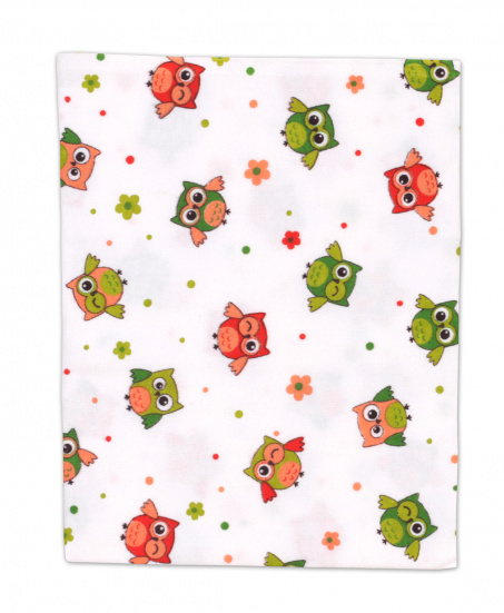 Пеленка фланель набивная совы/зел