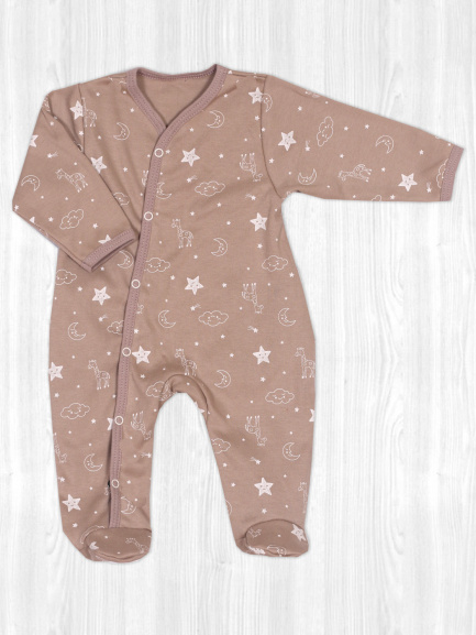 Комбинезон интерлок жираф/песочный