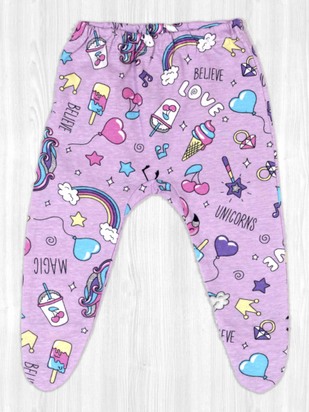 Ползунки детские на резинке фламинго