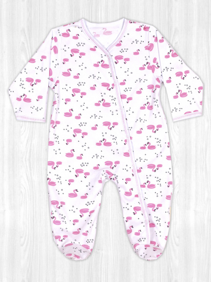 Комбинезон интерлок лебеди