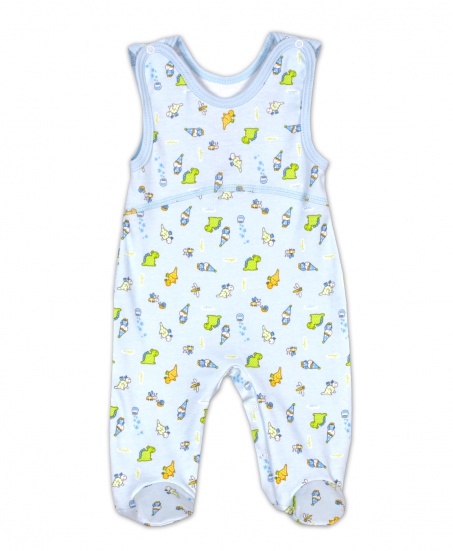 Ползунки детские на кнопках Гном/голубой