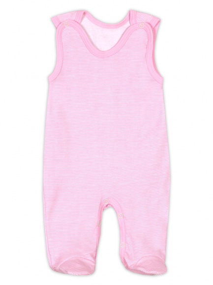 Ползунки детские на кнопках полоска/розовый