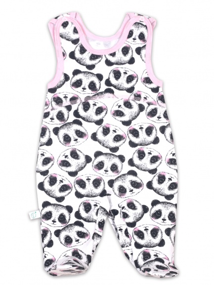 Ползунки детские на кнопках панда/белый