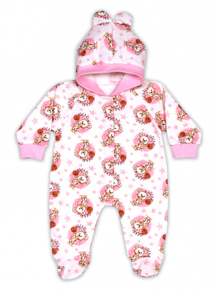 Комбинезон с ушками Мишка/розовый