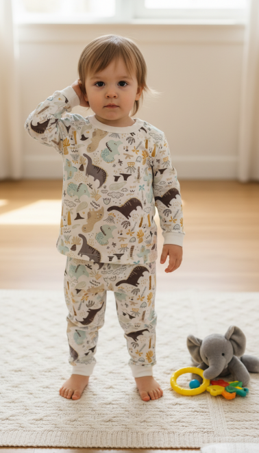 Пижама для детей ПЖТ-209 динозаврики/милые