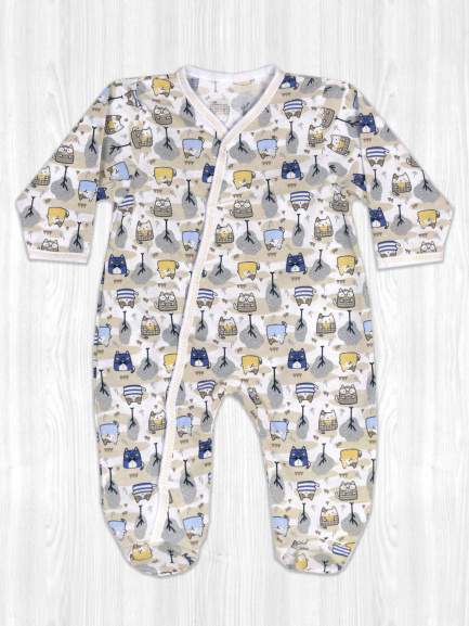 Комбинезон кулирка мурзик/голубой