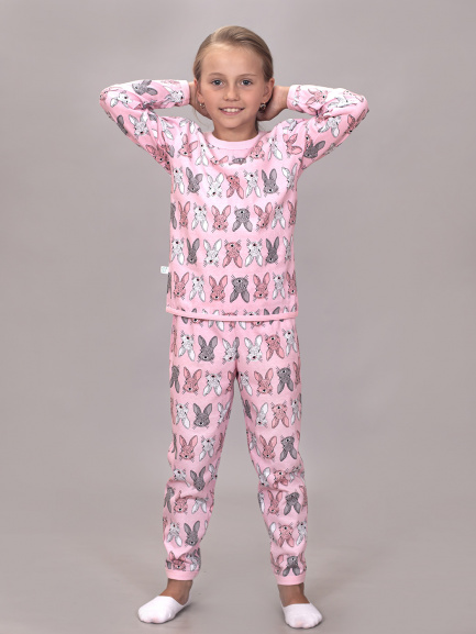 Пижама для детей крольчата/розовый (оз)
