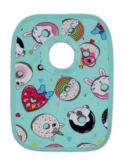 Нагрудник пончики/мята