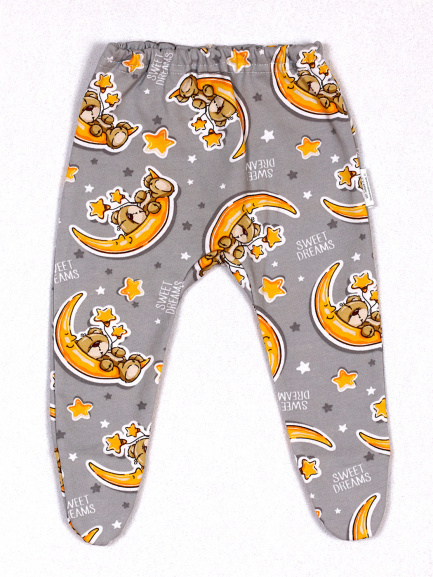 Ползунки для новорожденных на резинке Соня/серенький