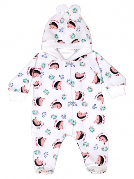 Комбинезон с ушками ёжики/цветочки