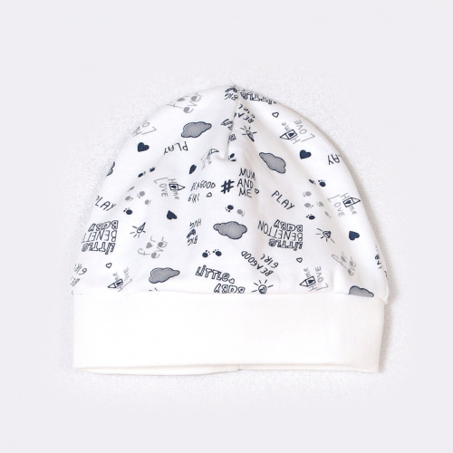 Шапочка детская облака/серый