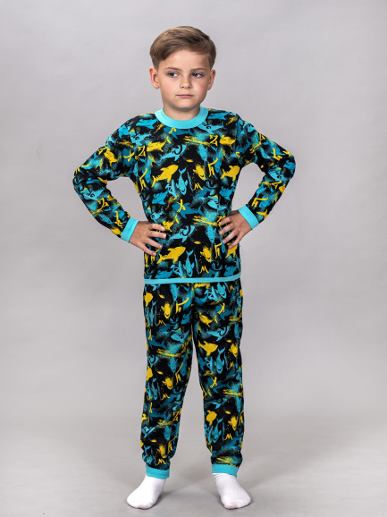 Пижама для детей акулы/синежелтый (оз)