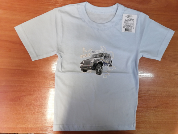 Футболка однотонная с принтом