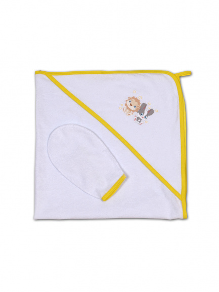 Пелёнка купальная с рукавичкой