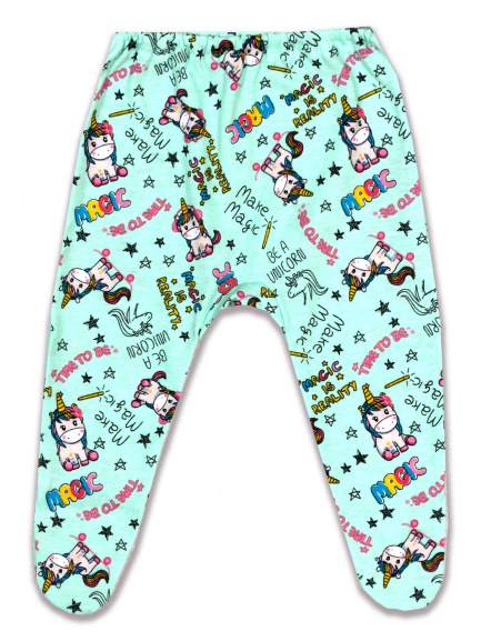 Ползунки детские на резинке лошадки/ментол
