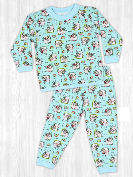 Пижама для детей улитка/изумруд