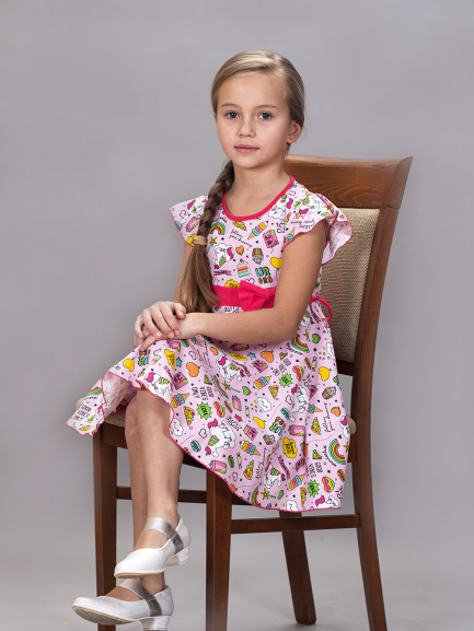 Платье детское радуга/малина