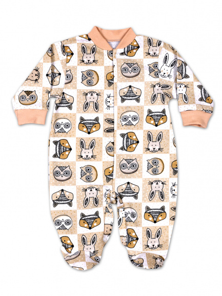 Комбинезон футер Совы/экрю