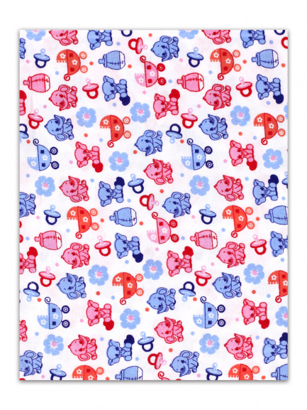 Пеленка фланель набивная Слоны/разноцвет