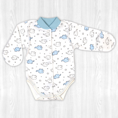 Боди для маловесных малышей Крошка слоник/голубой