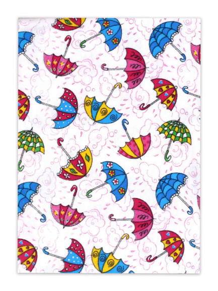 Пеленка фланель Зонтики/розовый