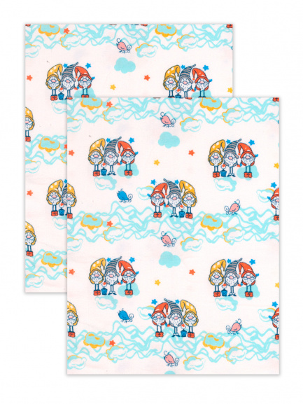 Пеленка фланель набивная Гном/оранж