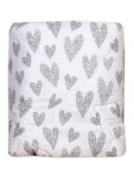 ОДЕЯЛО ДЕТСКОЕ синтепон графит сердце