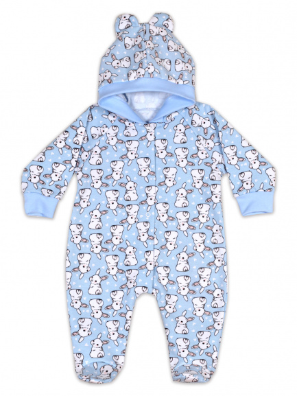 Комбинезон с ушками милашка/голубой