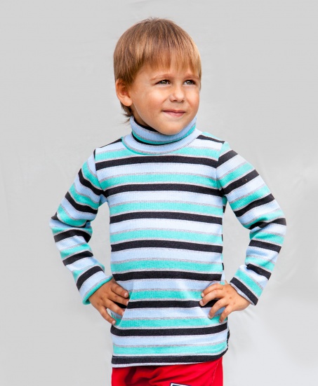 Бадлон полоска ментол/голубой