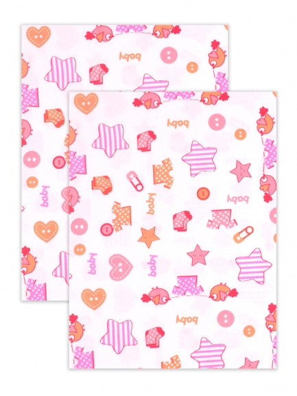 Пеленка фланель набивная звезды/оранж