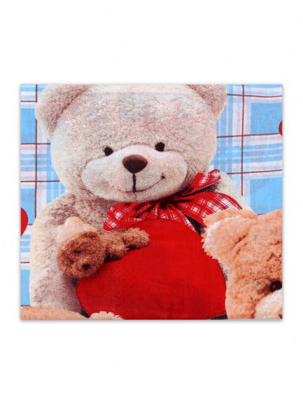 Наволочка 40*60см мишки/голубой