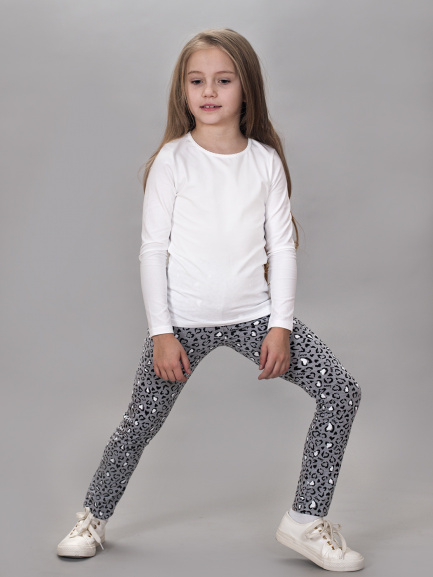 Леггинсы для девочек лео/серый