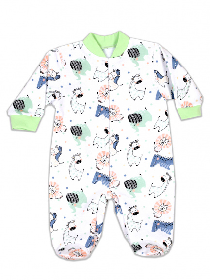 Комбинезон начес зоопарк/салат