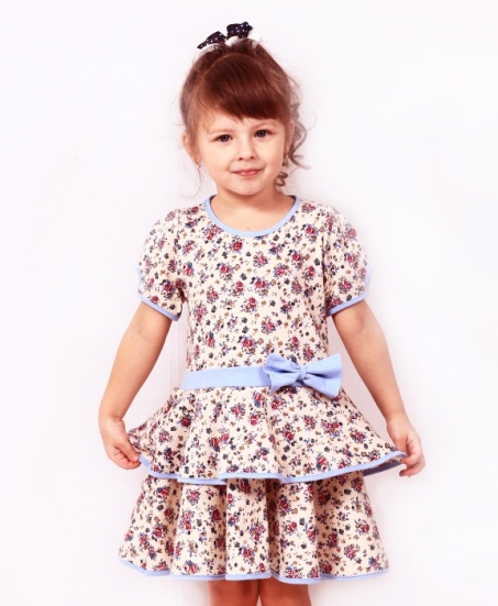 Платье с бантом "Экрю"