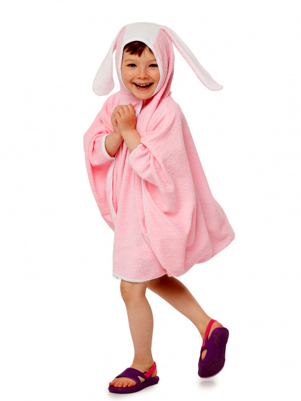 Пеленка-пончо "Зайка" розовый