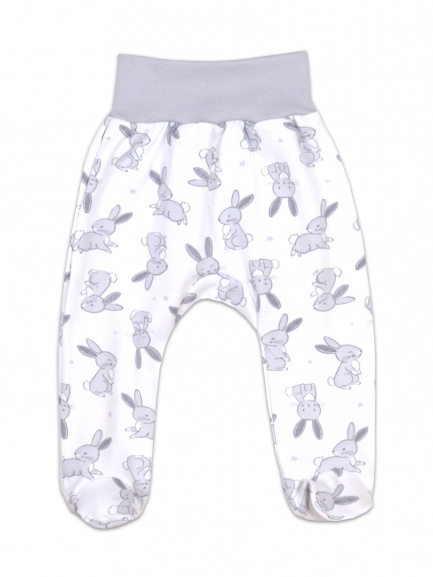 Ползунки на рибане зайка/серый